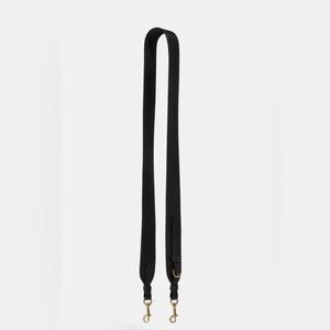 Coach outlet purse strap, black gold, pebbles leather